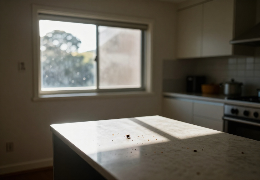 Rodent droppings in a Panania storage area before treatment